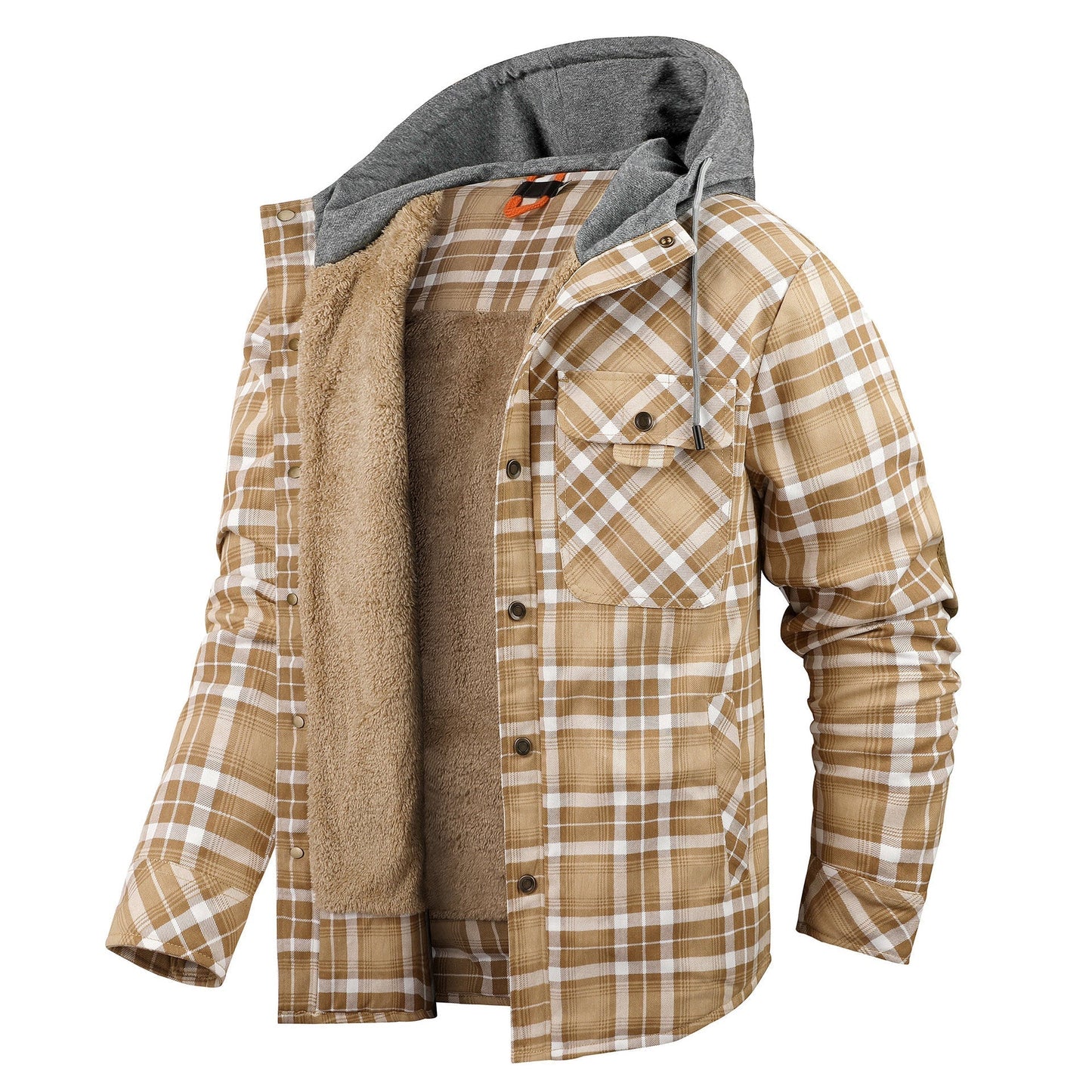 Herren Vintage Dicke Innenfleece-Baumwoll-Kapuzenjacke