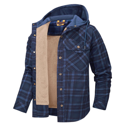 Herren Vintage Dicke Innenfleece-Baumwoll-Kapuzenjacke